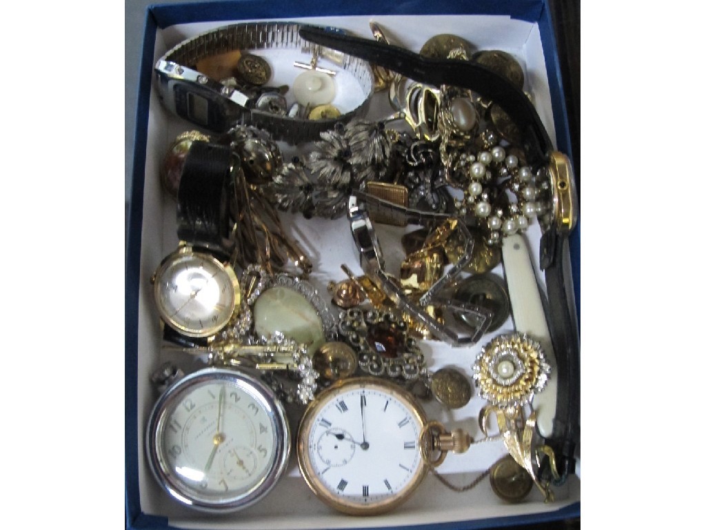 Appraisal: Box of costume jewellery and watches