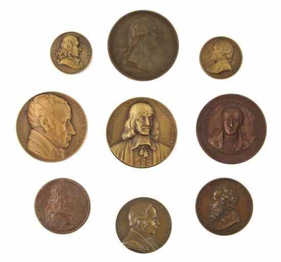 Appraisal: A Collection of Nine Bronze Medals of various sizes comprising