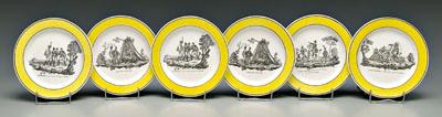 Appraisal: Six military French transfer plates three pairs with th and