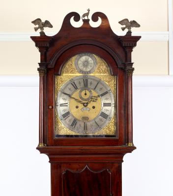 Appraisal: A mahogany eight-day longcase clock John Dene London the arch-top