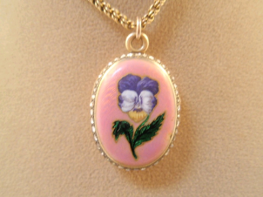 Appraisal: A late thC early thC continental locket with guilloche enamel