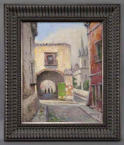 Appraisal: Rolla Taylor ''Taylor Street'' oil painting oncanvas Canvas ''H x