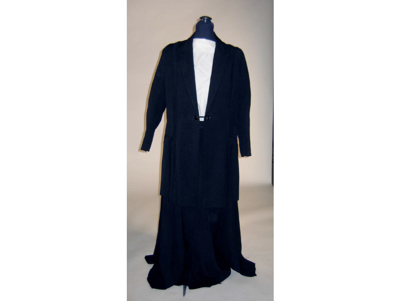 Appraisal: ANNE SHIRLEY TWO-PIECE SUIT Dark navy long skirt and formal