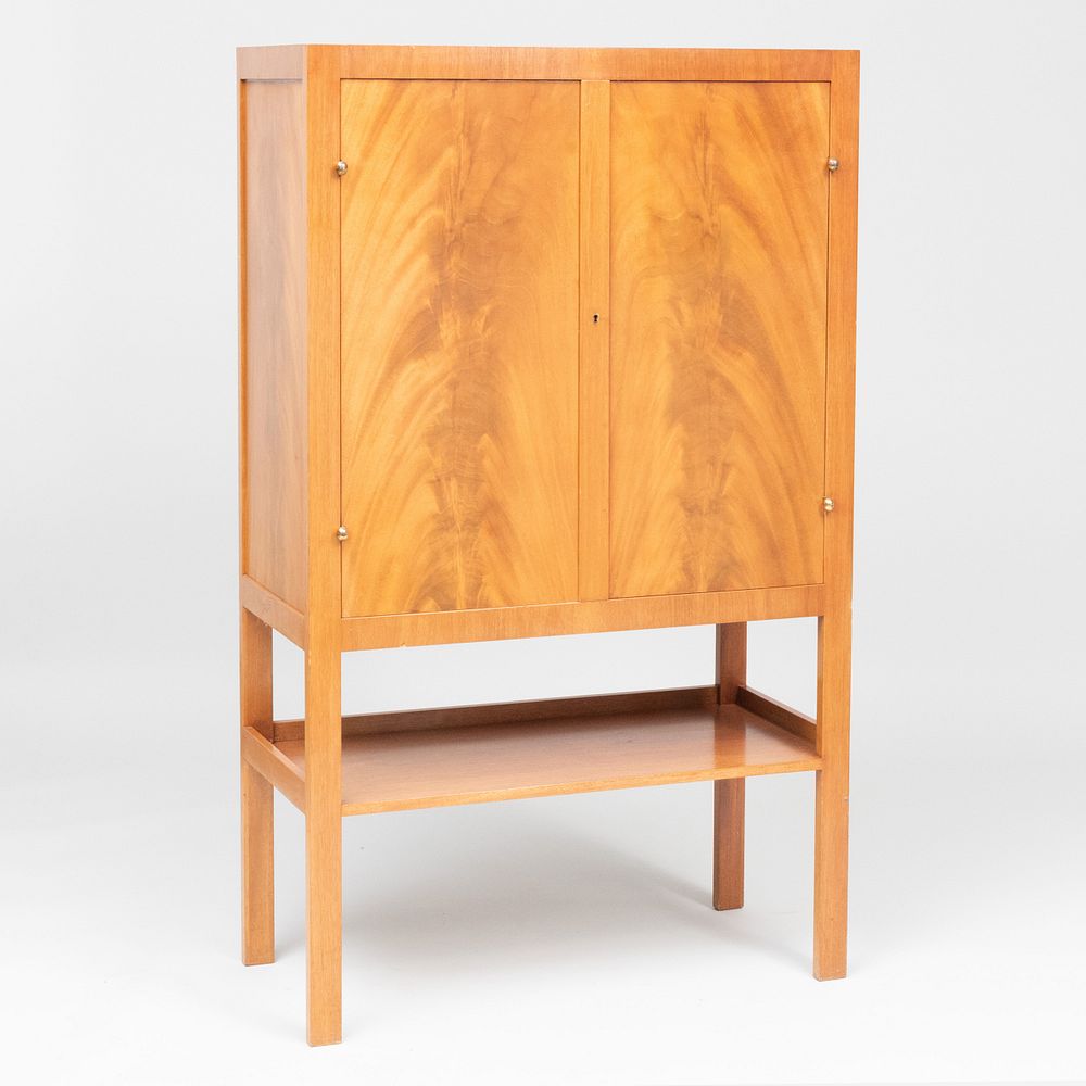 Appraisal: Josef Frank Mahogany Double Door Side Cabinet The interior fitted