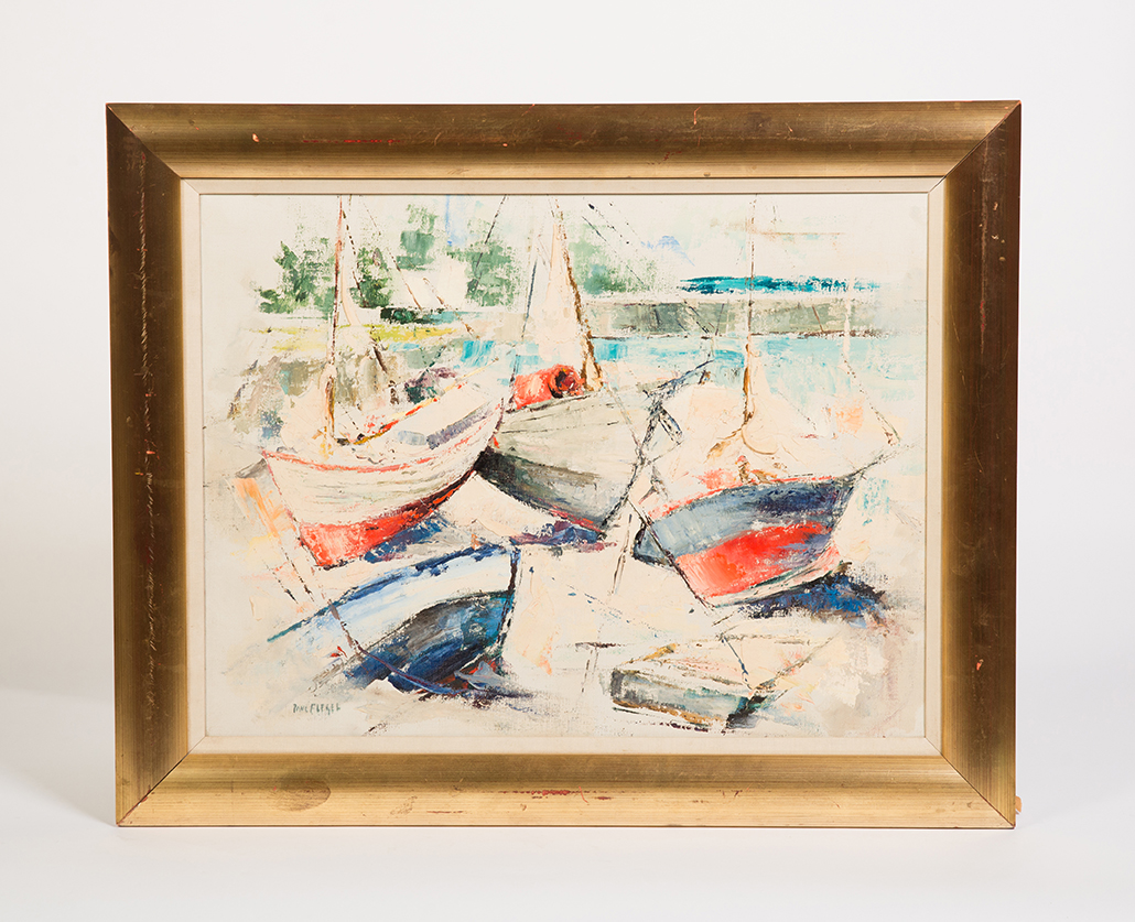 Appraisal: OIL ON CANVAS OF SAILBOATS BY PAUL FLEGEL AMERICAN TH