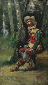 Appraisal: Adolphe Alexandre Lesrel French - The Seated Cavalier Oil on