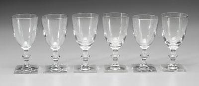 Appraisal: Set of six Hawkes goblets inverted bell shape above baluster