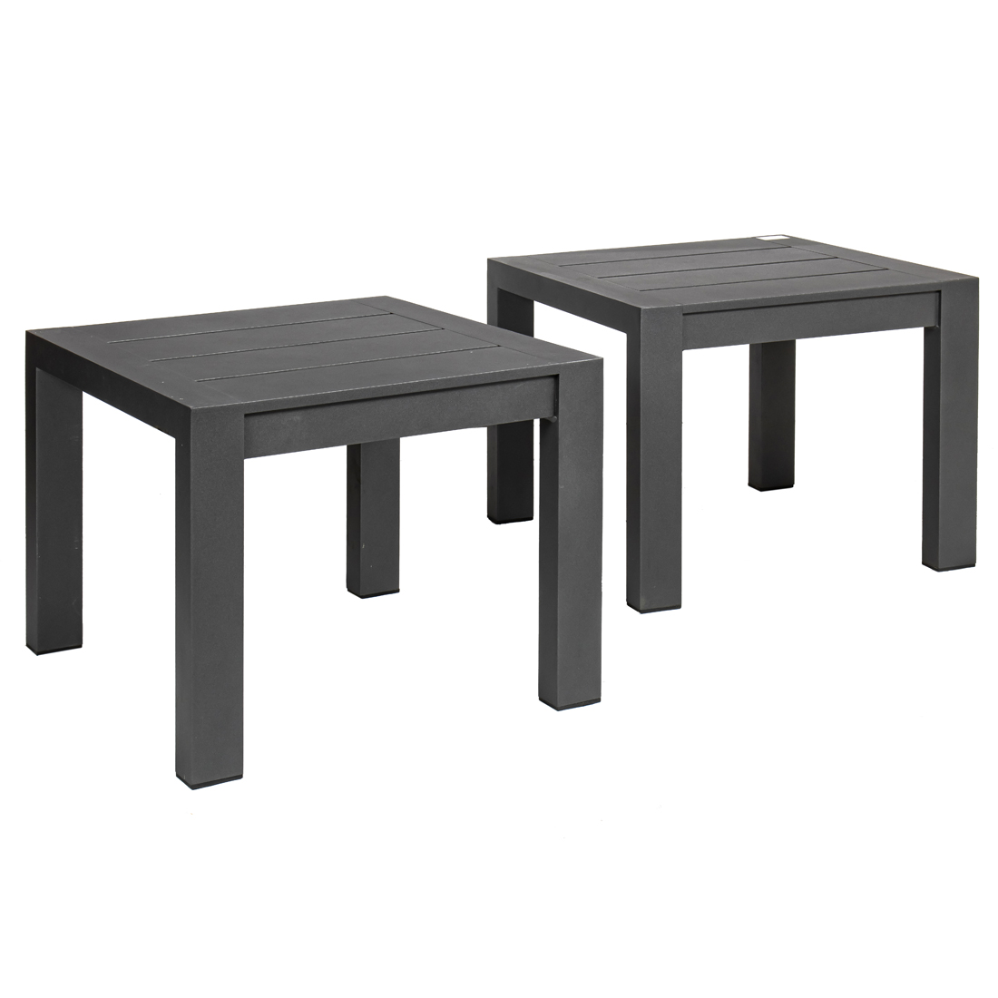 Appraisal: Restoration Hardware Aegean Side Tables pair USA aluminum h x