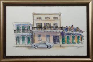 Appraisal: J Ortega French Quarter Street Scene wa J Ortega French