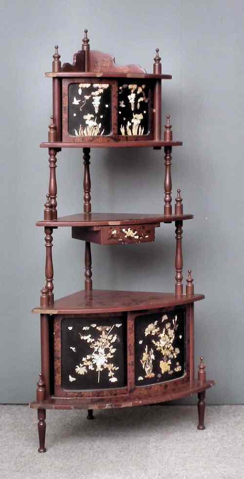 Appraisal: An early th Century Japanese cinnabar lacquer graduated three tier