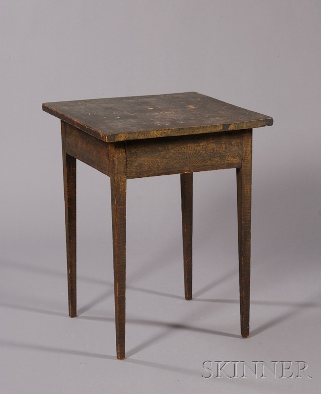 Appraisal: Federal Paint Decorated Pine Stand New England early th century