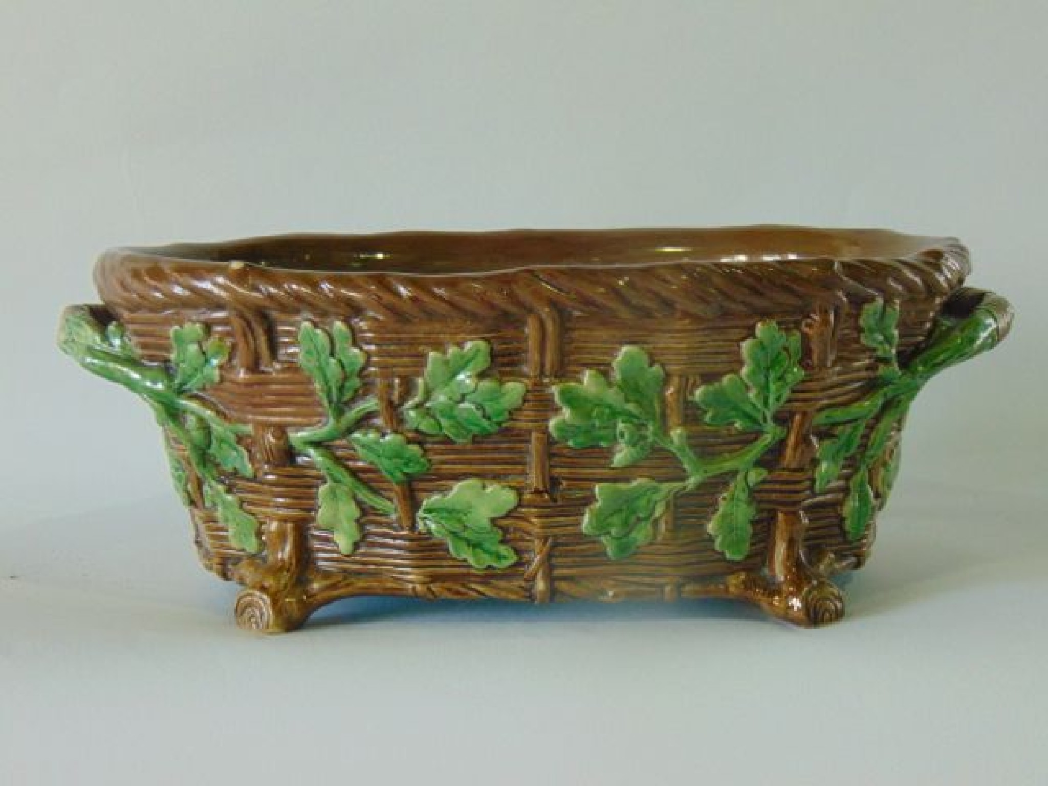 Appraisal: A th century Minton two handled majolica game dish base