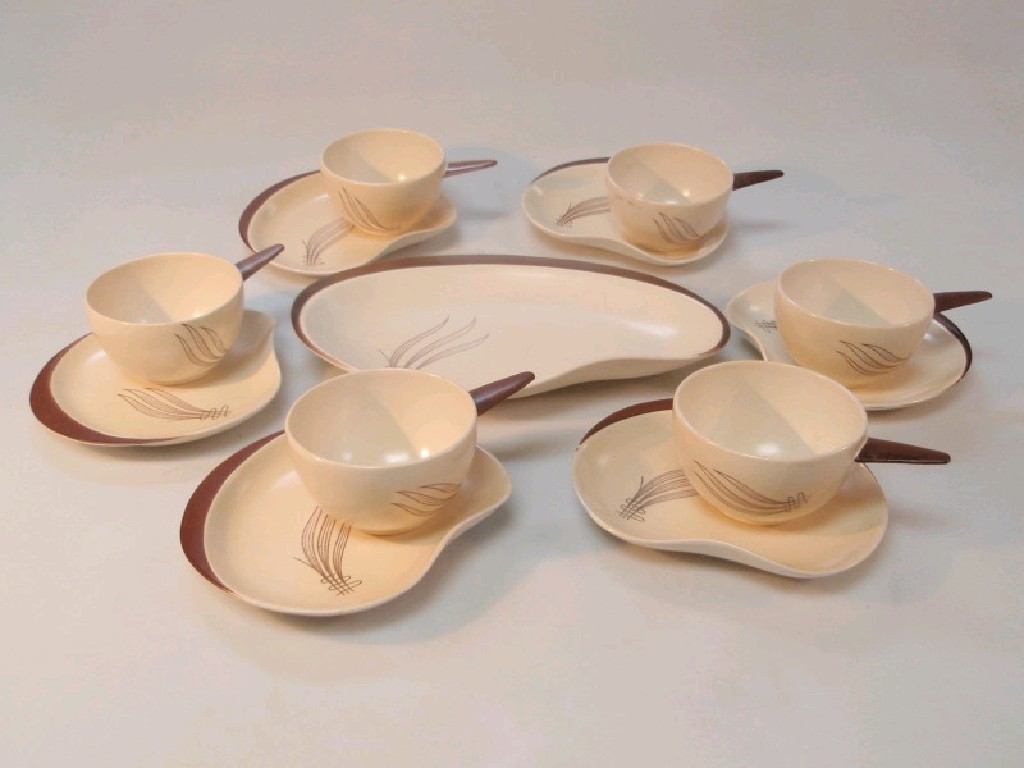 Appraisal: A Carlton ware thirteen piece soup set comprising soup bowls