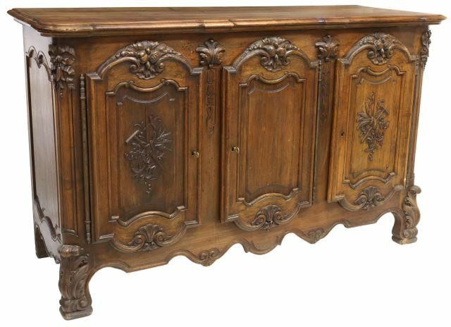 Appraisal: French Louis XV style walnut sideboard early th c shaped