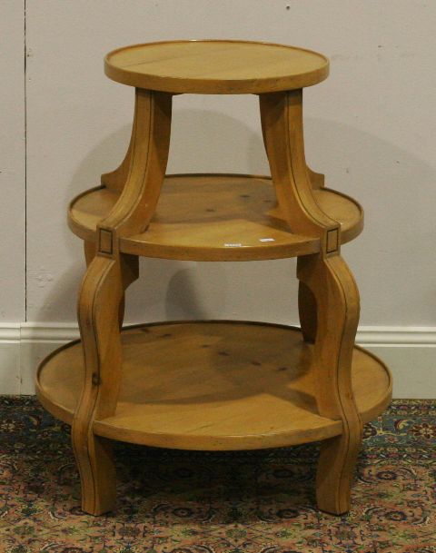 Appraisal: A pine three-tier circular whatnot cm diameter cm high