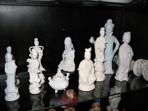 Appraisal: LOT BLANC DE CHINE FIGURES Ten figures and covered censor