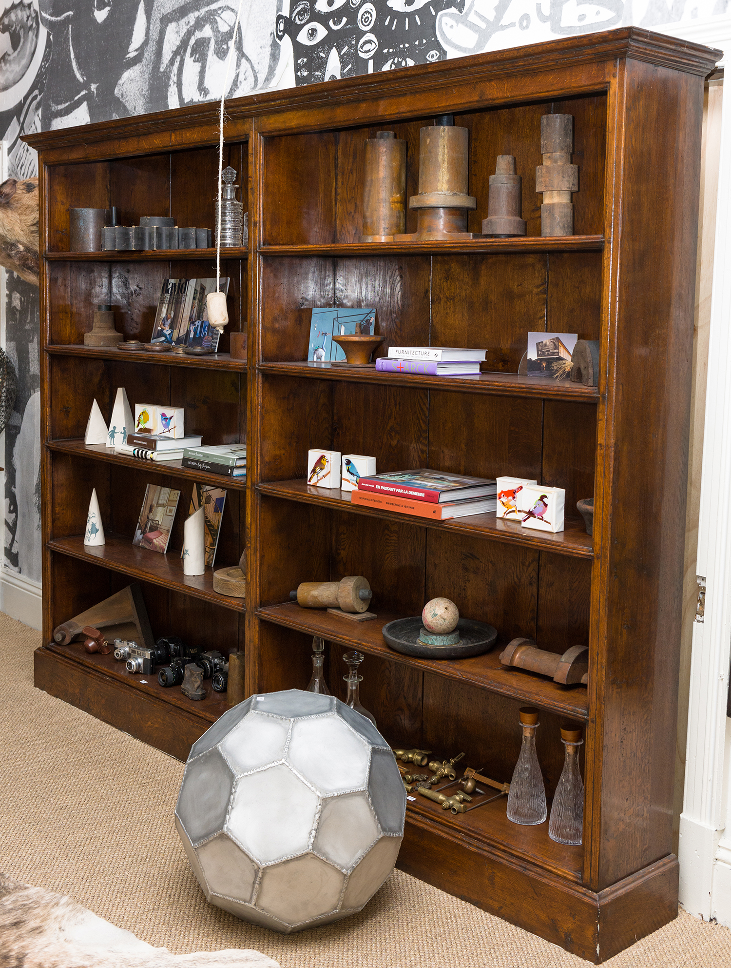 Appraisal: A TH CENTURY STYLE FRENCH OAK LIBRARY BOOK CASE h