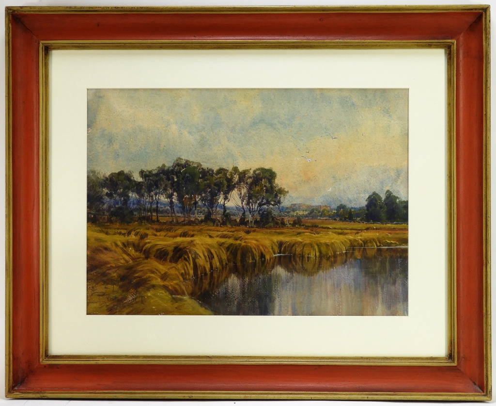 Appraisal: HEZEKIAH DYER RHODE ISLAND LANDSCAPE WC PAINTING Rhode Island -