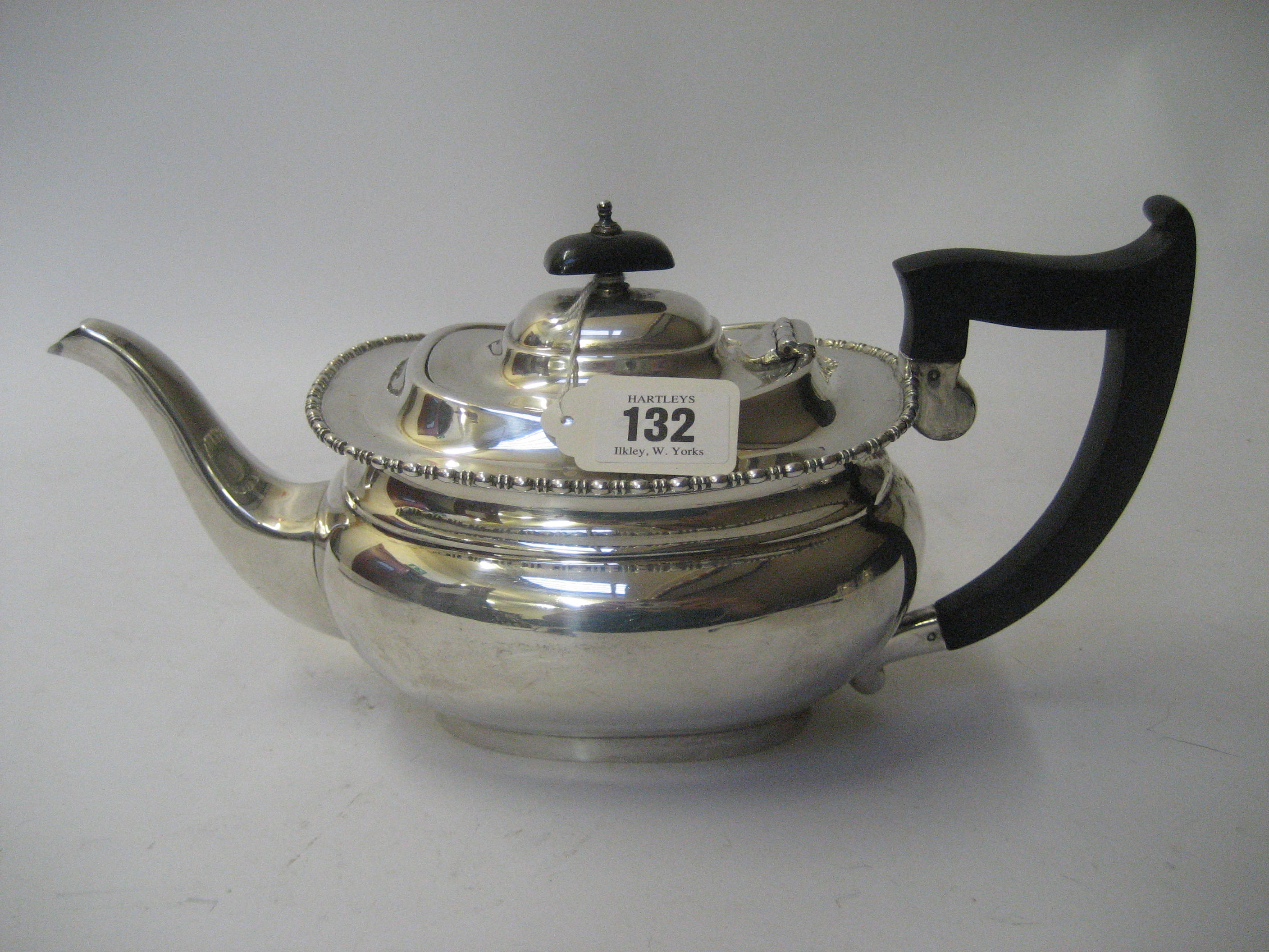 Appraisal: A TEAPOT maker Viners Sheffield of rounded oblong form with