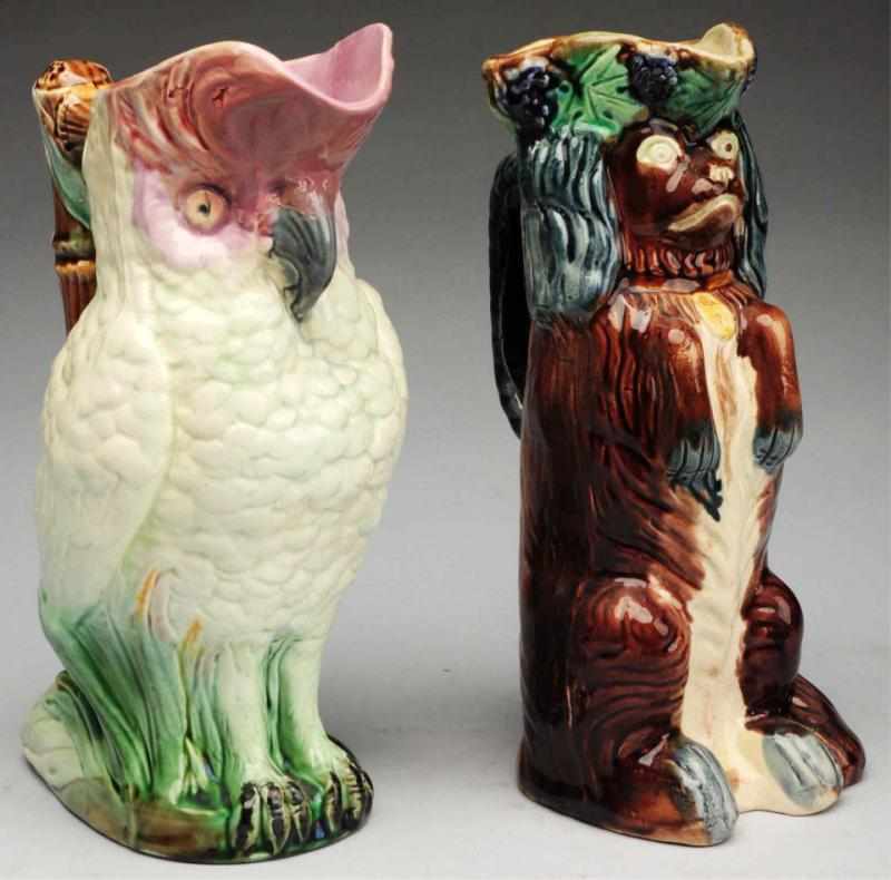 Appraisal: Pair of Majolica Water Pitchers The smallest in the form