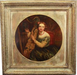 Appraisal: th C Old Master Painting Woman with Harp th C