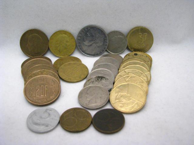 Appraisal: Variety of coins including Five Franc Belgium coins Nine Franc