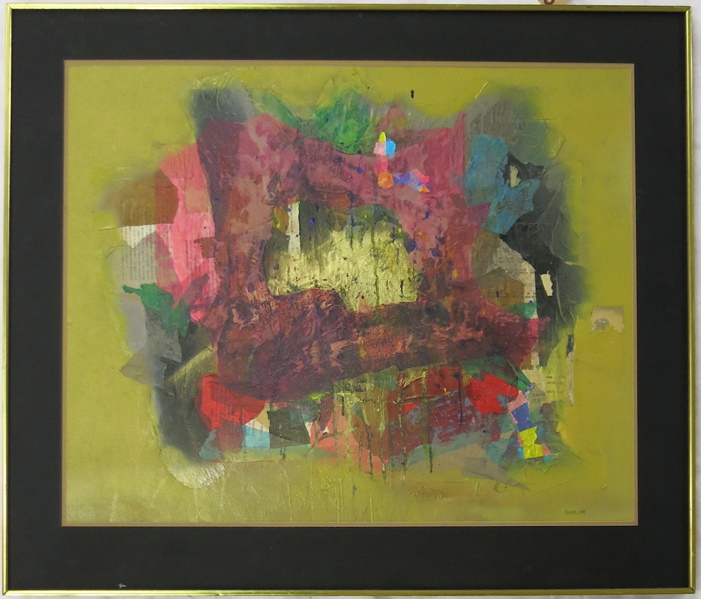 Appraisal: SYLVIA SHLIM MIXED MEDIA COLLAGE Portland Oregon th century Bangkok