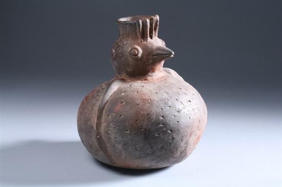 Appraisal: PRE-COLUMBIAN POTTERY BIRD-FORM VESSEL Mexico - in high