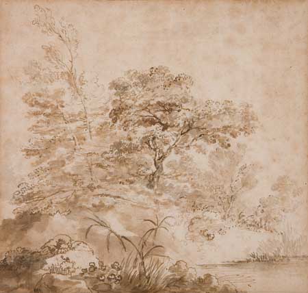 Appraisal: JEAN-HONOR FRAGONARD French - Landscape Study Pen and brown ink