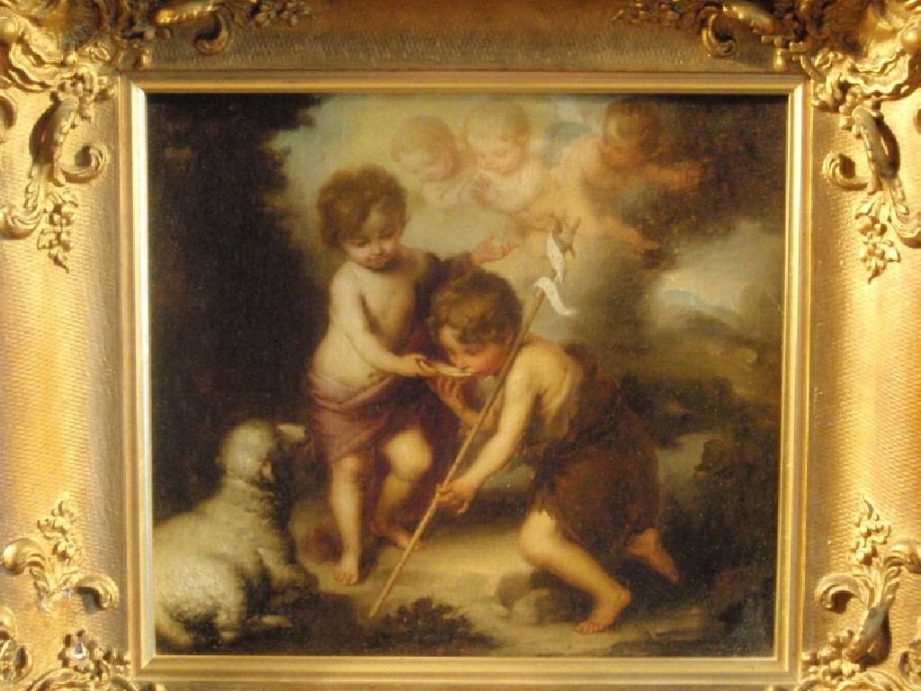 Appraisal: After Murillo Los Ninos de la concha oil on canvas