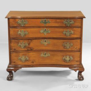 Appraisal: Mahogany Chest of Drawers probably Massachusetts c - the molded