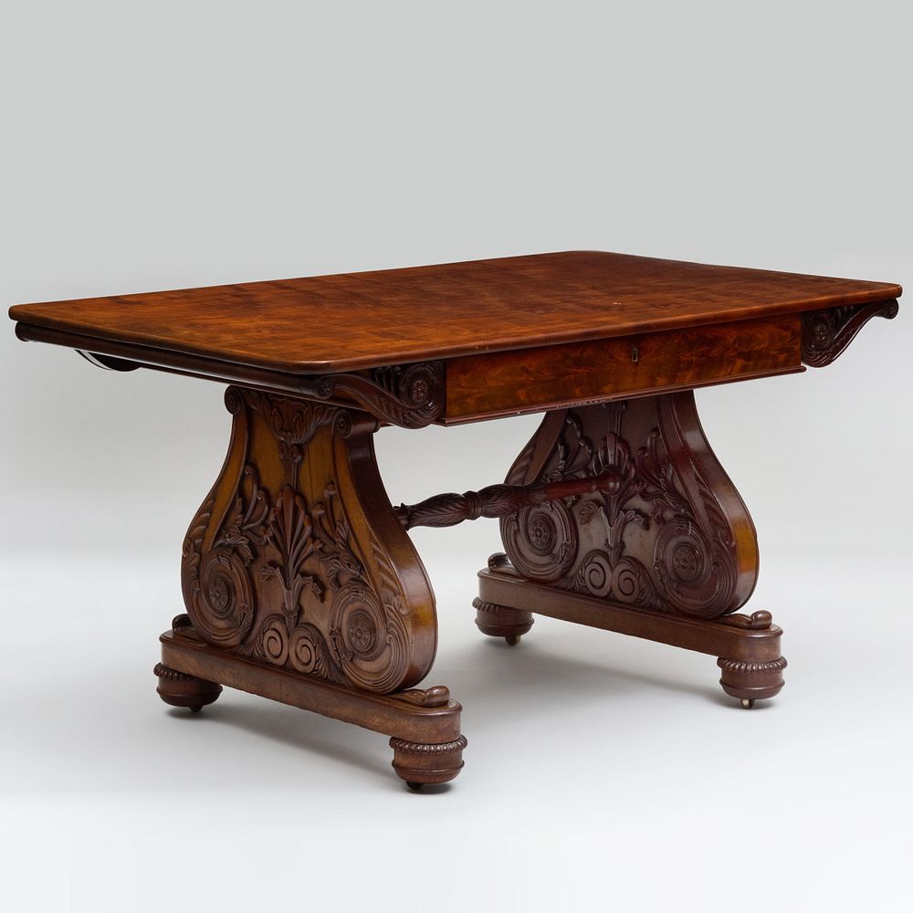 Appraisal: Fine George IV Carved Mahogany Center Table in the Manner