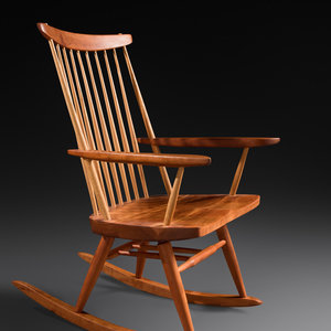 Appraisal: George Nakashima American - New Rocking Chair cherry hickory signed