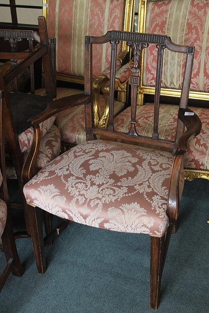 Appraisal: A SET OF SIX LATE TH CENTURY MAHOGANY HEPPLEWHITE STYLE