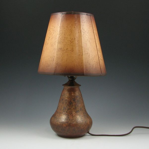 Appraisal: Roseville Pauleo lamp in very good mottled brown glaze with