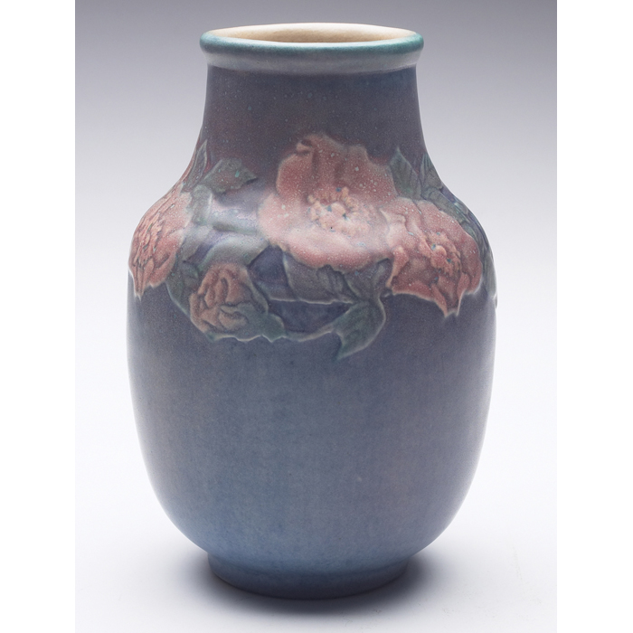 Appraisal: Newcomb College vase bulbous form with a carved and painted