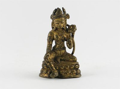 Appraisal: A small Tibetan gilt bronze figure of Sita Tara Zwoll