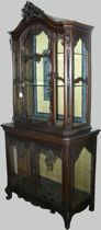 Appraisal: Carved Display Cabinet circa th Century Beautiful carved wood display