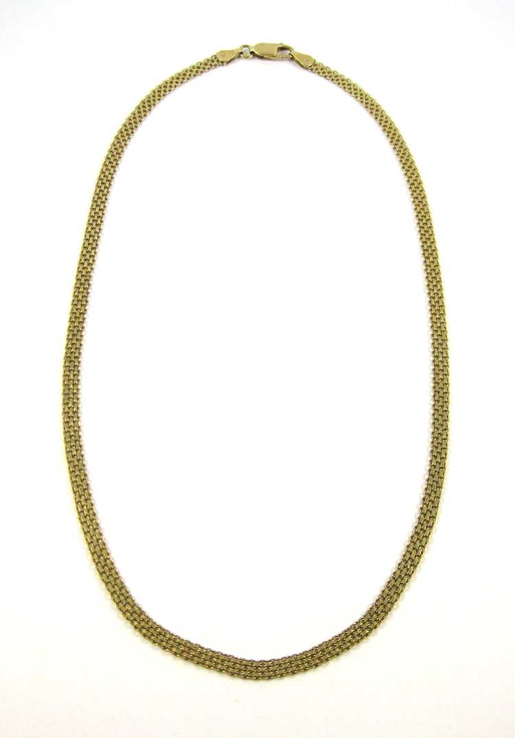 Appraisal: FOURTEEN KARAT GOLD MESH CHAIN NECKLACE measuring - inches in