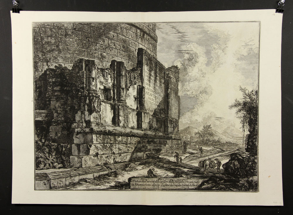 Appraisal: - Piranesi Veduta degli Avanzi del Sepolcro della Famiglia Plauzia