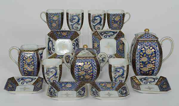 Appraisal: Japanese Tea Service Japan A fifteen-piece porcelain tea service including