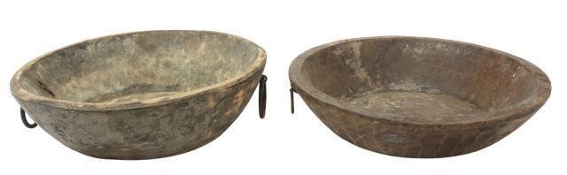 Appraisal: lot of Wooden bowls th c each with applied circular