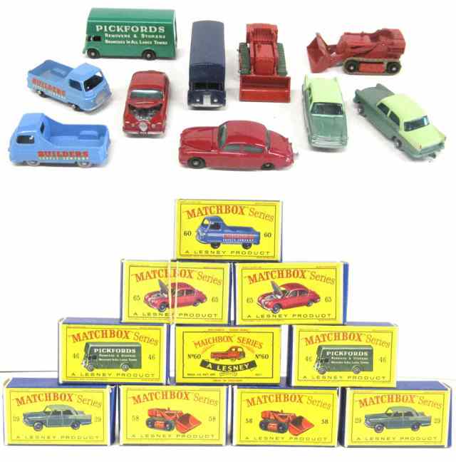 Appraisal: TEN MATCHBOX TOY VEHICLES including two each of numbers Austin