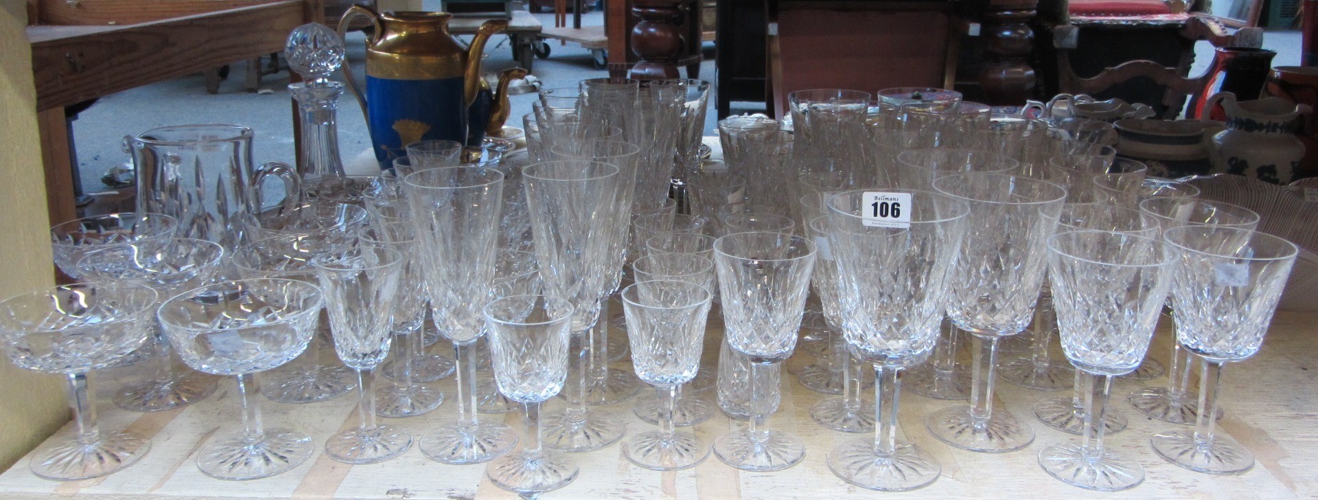 Appraisal: A part suite of Waterford crystal stemware comprising ten water