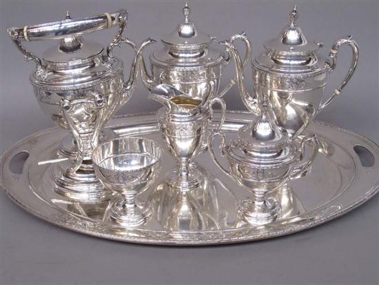 Appraisal: SEVEN PC REED BARTON STERLING SILVER TEA SERVICE Sagamore Troy