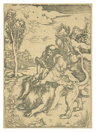 Appraisal: ALBRECHT D RER Samson Fighting with the Lion Woodcut circa