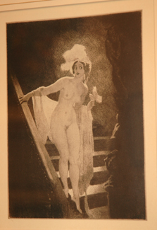 Appraisal: REPRODUCTION FRAMED PRINT WOMAN ON STAIRS