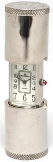 Appraisal: Vintage Skagen Quartz Lipstick Tube Travel Clock The silver-tone metal