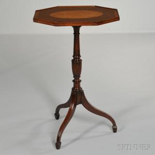 Appraisal: Federal-style Inlaid Mahogany Tilt-top Candlestand the octagonal top centering an