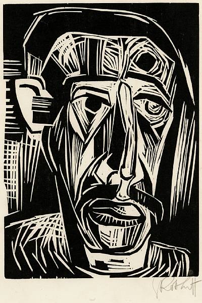 Appraisal: Karl Schmidt-Rottluff Kopf eines Mannes from Arno Holz Mappe S